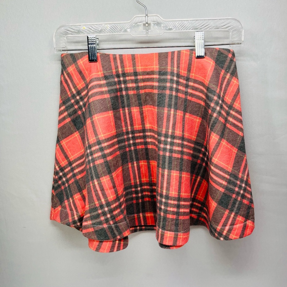 Wildfox Vibrant Plaid Skater Skirt‎ in Red and Black